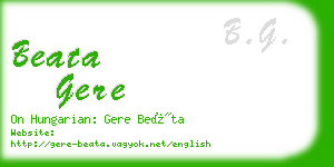 beata gere business card